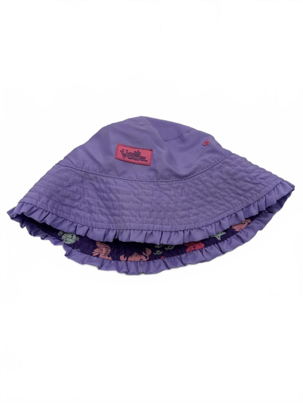 UV Skinz Reversible Toddler Sun Hat 2T Purple Ocean Sea Life Ruffle UPF
